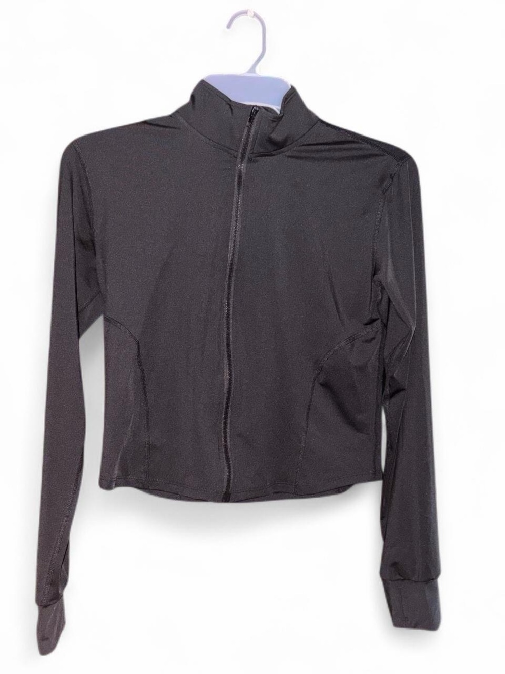 Women’s Black Zip Front Utility Jacket with Stand Collar